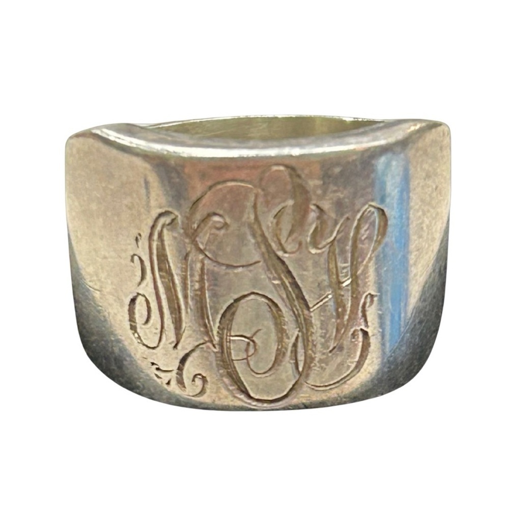 Vintage Sterling Silver Monogram Ring